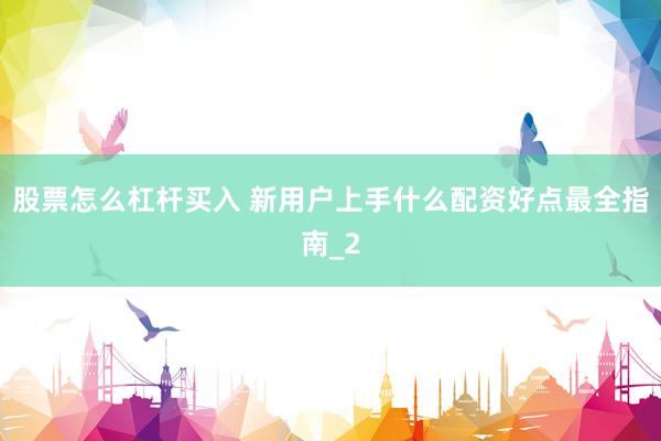 股票怎么杠杆买入 新用户上手什么配资好点最全指南_2
